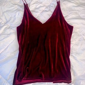 Dark Red Velvety Tank Top
